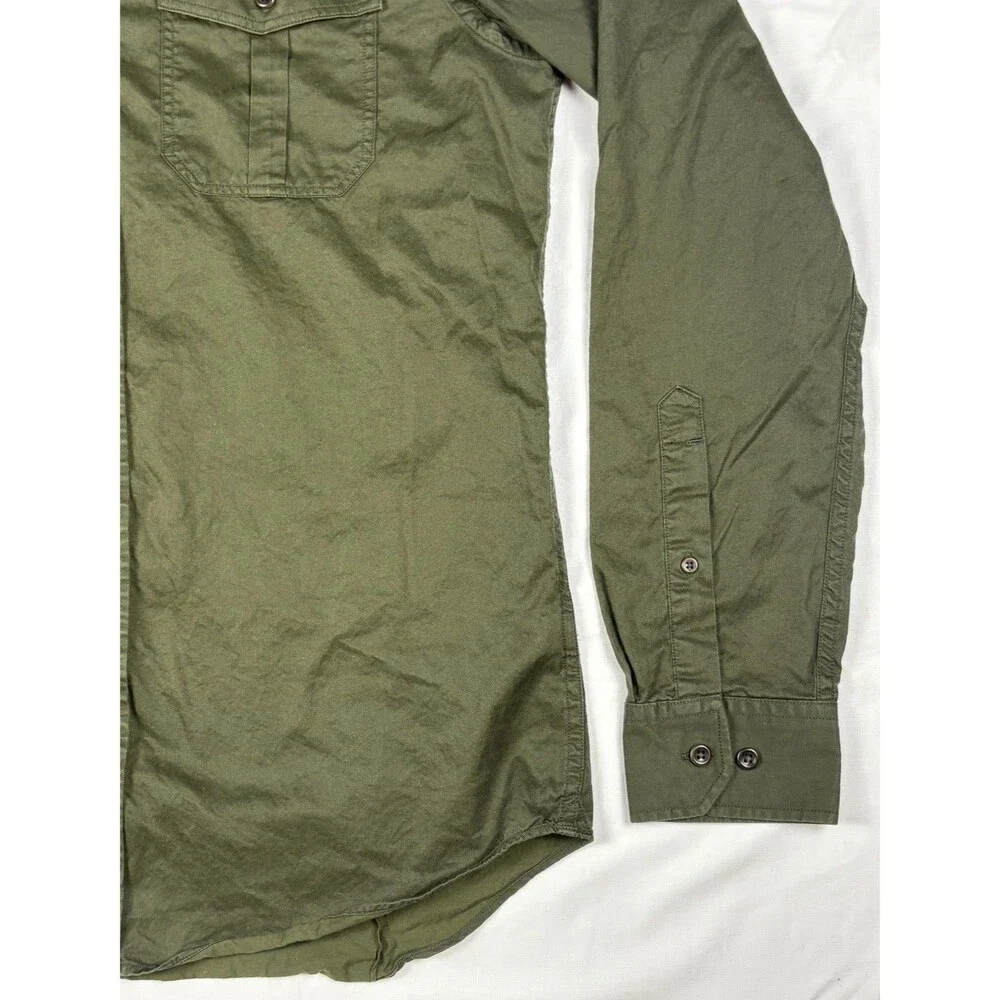 Banana Republic Military Utility Button Up Shirt Olive Green Mens Size Medium